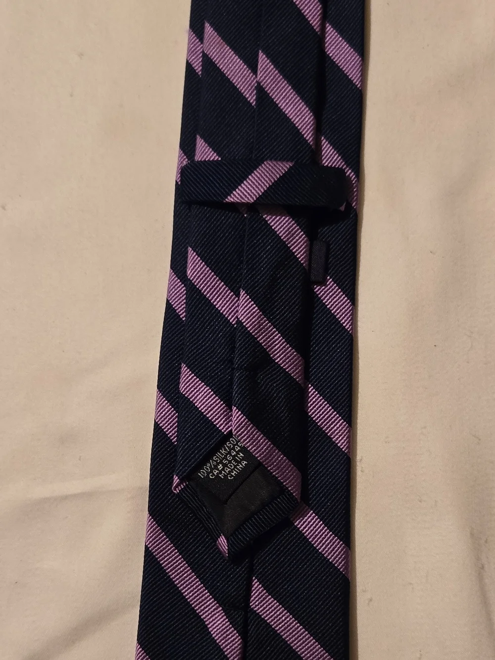 J. Crew Navy and Lavender Diagonal Stripe Tie